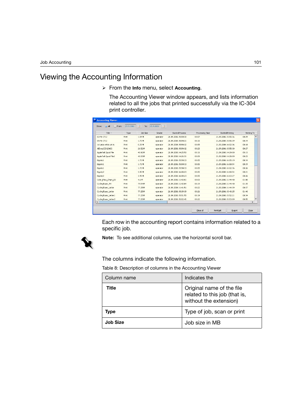 Viewing the accounting information | Konica Minolta bizhub PRO C6500P User Manual | Page 109 / 266