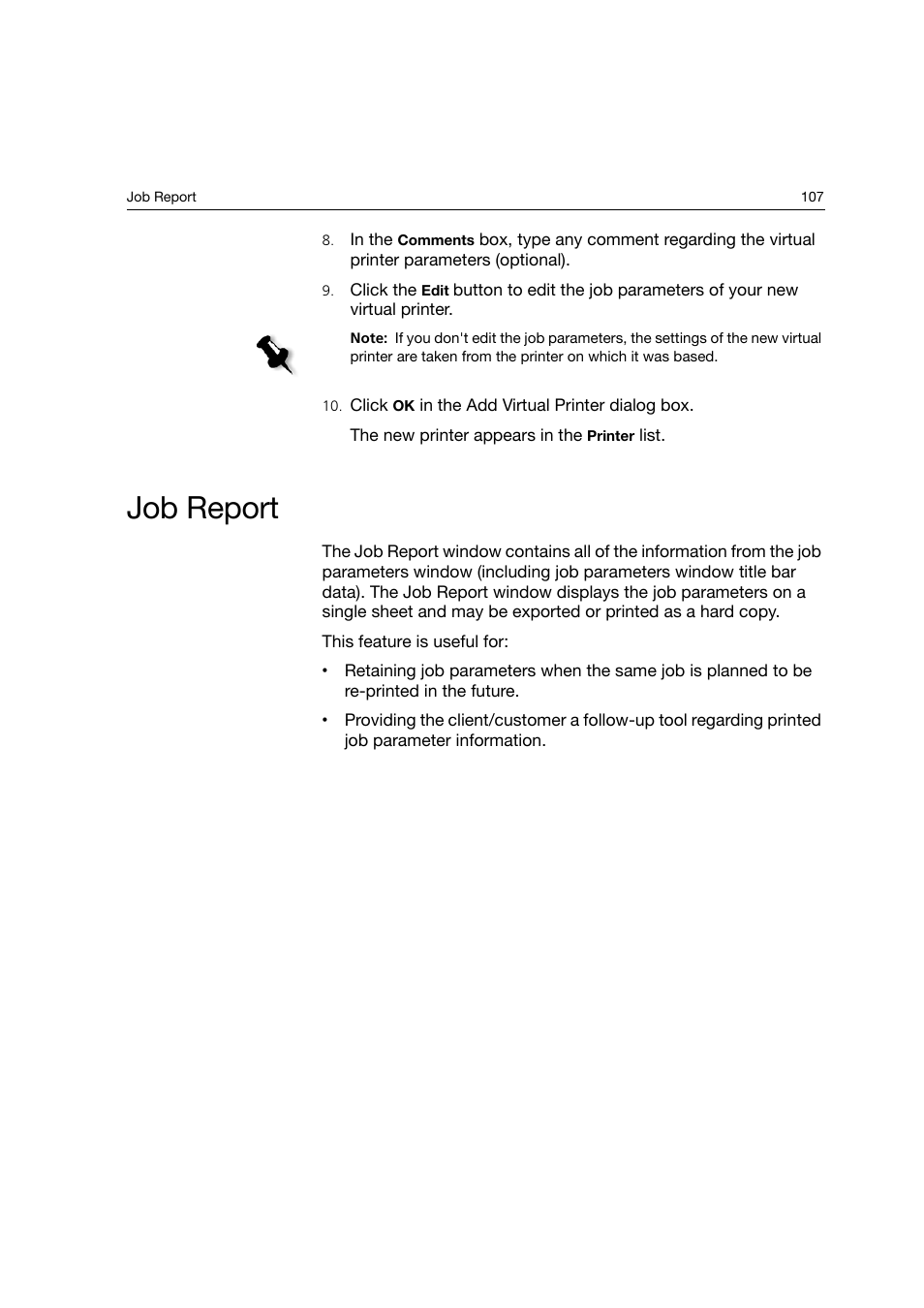 Job report | Konica Minolta bizhub PRO C6500P User Manual | Page 115 / 266