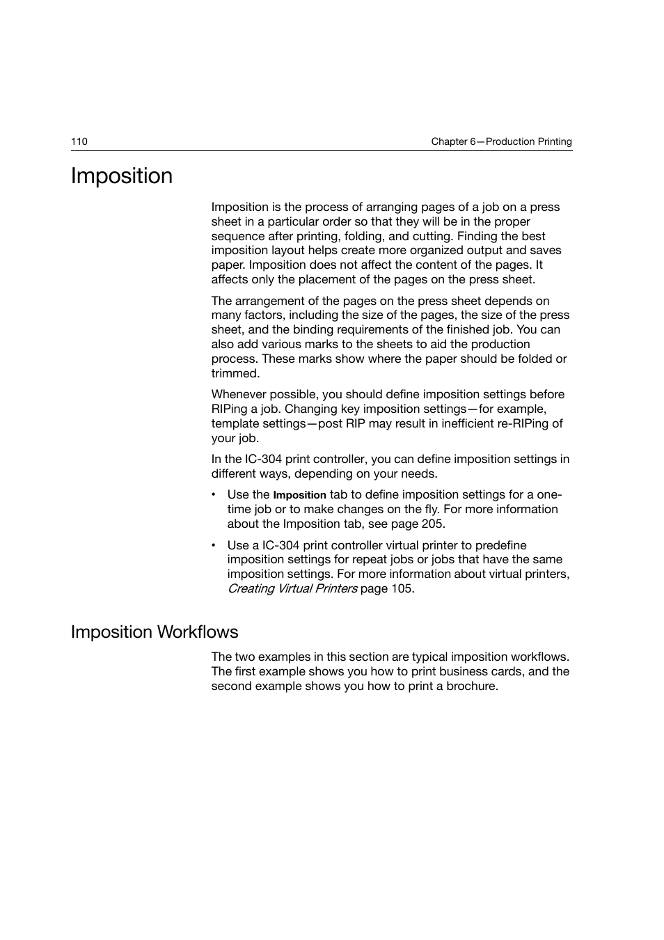 Imposition, Imposition workflows | Konica Minolta bizhub PRO C6500P User Manual | Page 118 / 266