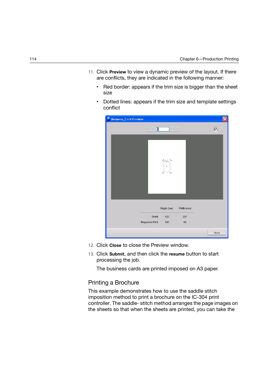 Printing a brochure | Konica Minolta bizhub PRO C6500P User Manual | Page 122 / 266