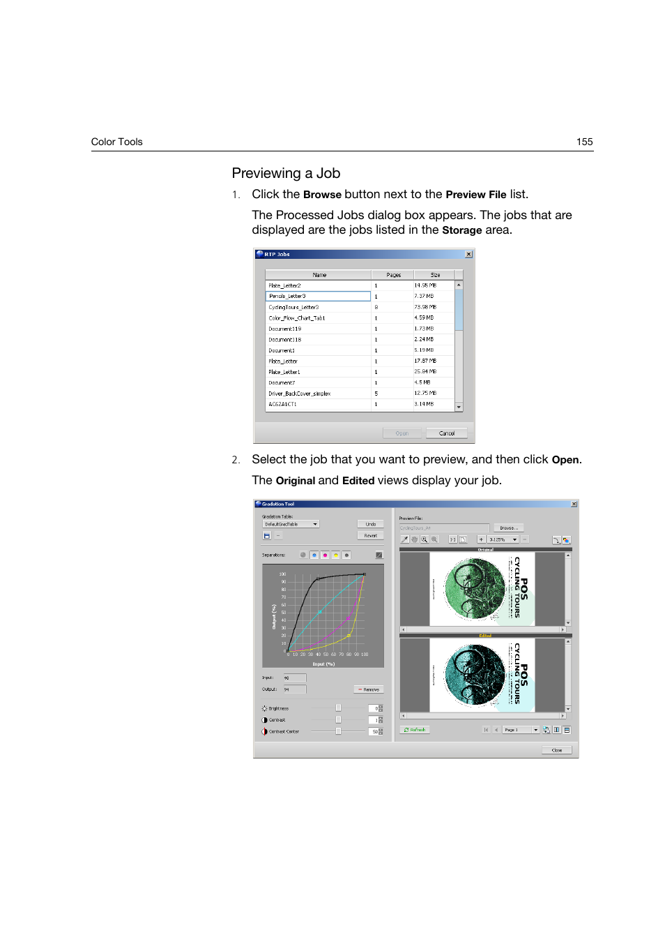 Previewing a job | Konica Minolta bizhub PRO C6500P User Manual | Page 163 / 266