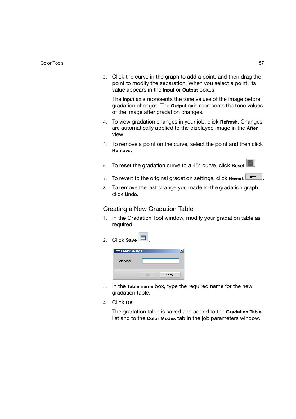 Creating a new gradation table | Konica Minolta bizhub PRO C6500P User Manual | Page 165 / 266