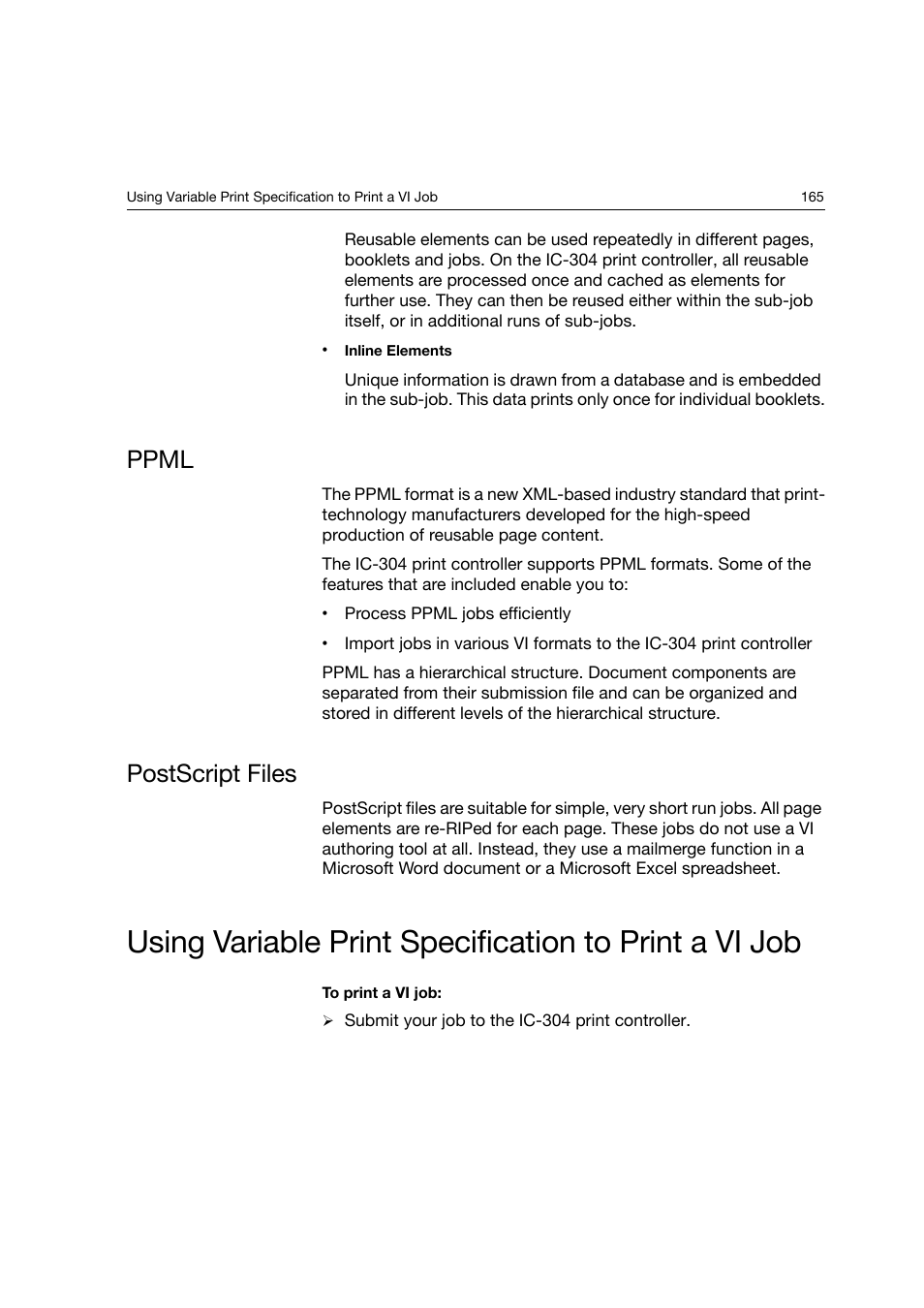 Ppml, Postscript files, Ppml postscript files | Konica Minolta bizhub PRO C6500P User Manual | Page 173 / 266