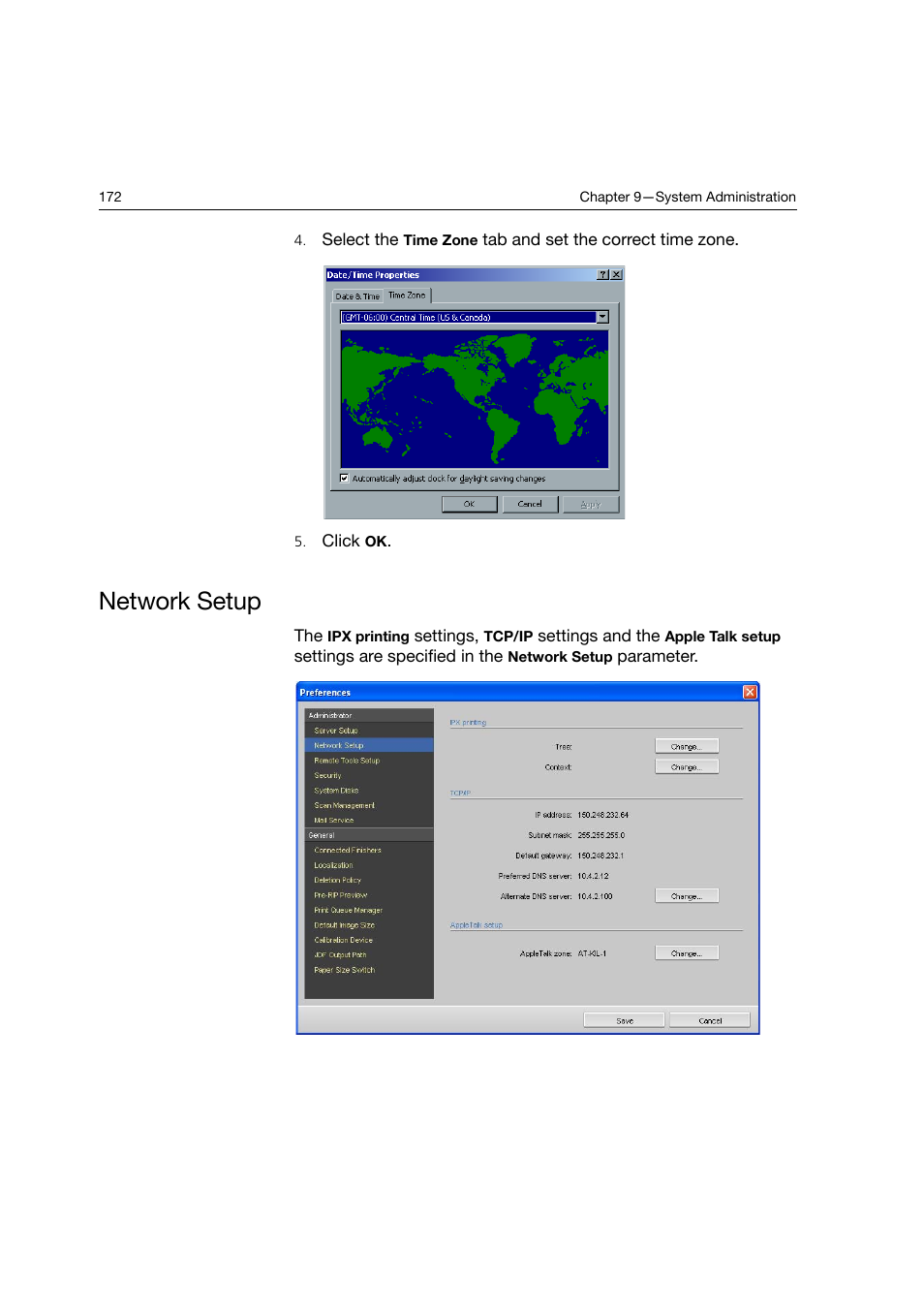 Network setup | Konica Minolta bizhub PRO C6500P User Manual | Page 180 / 266
