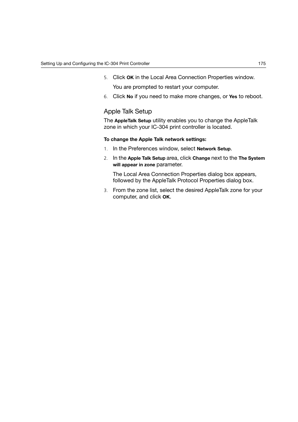 Apple talk setup | Konica Minolta bizhub PRO C6500P User Manual | Page 183 / 266