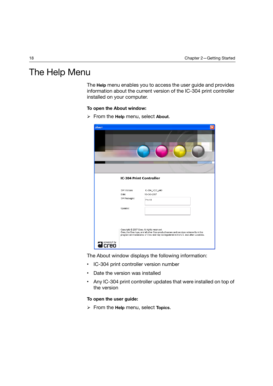 The help menu | Konica Minolta bizhub PRO C6500P User Manual | Page 26 / 266