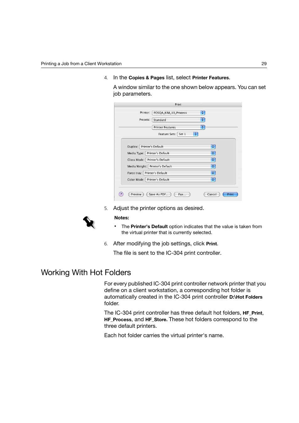 Working with hot folders | Konica Minolta bizhub PRO C6500P User Manual | Page 37 / 266