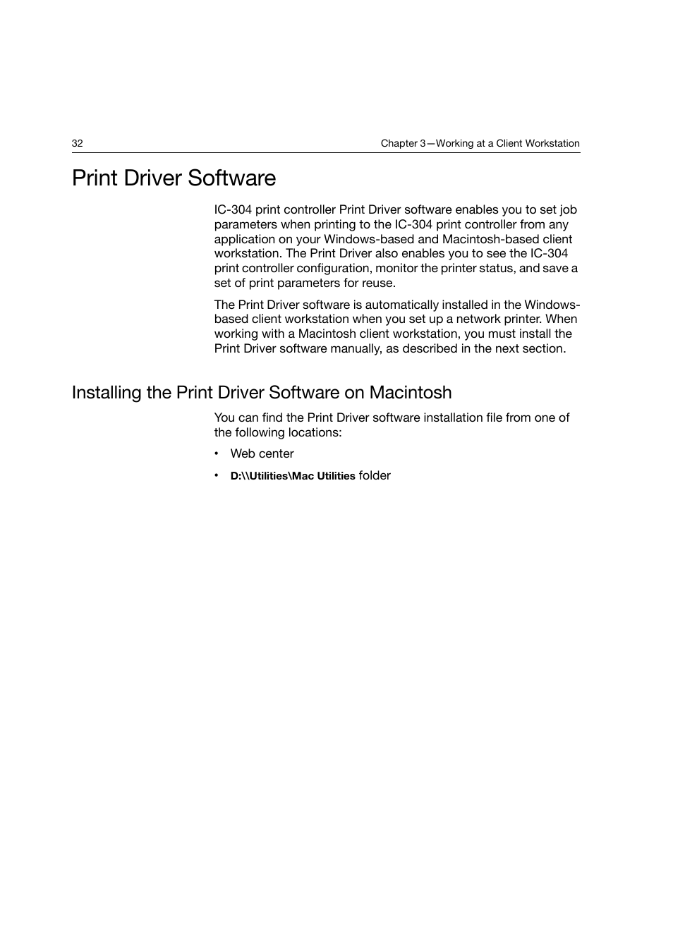 Print driver software, Installing the print driver software on macintosh | Konica Minolta bizhub PRO C6500P User Manual | Page 40 / 266