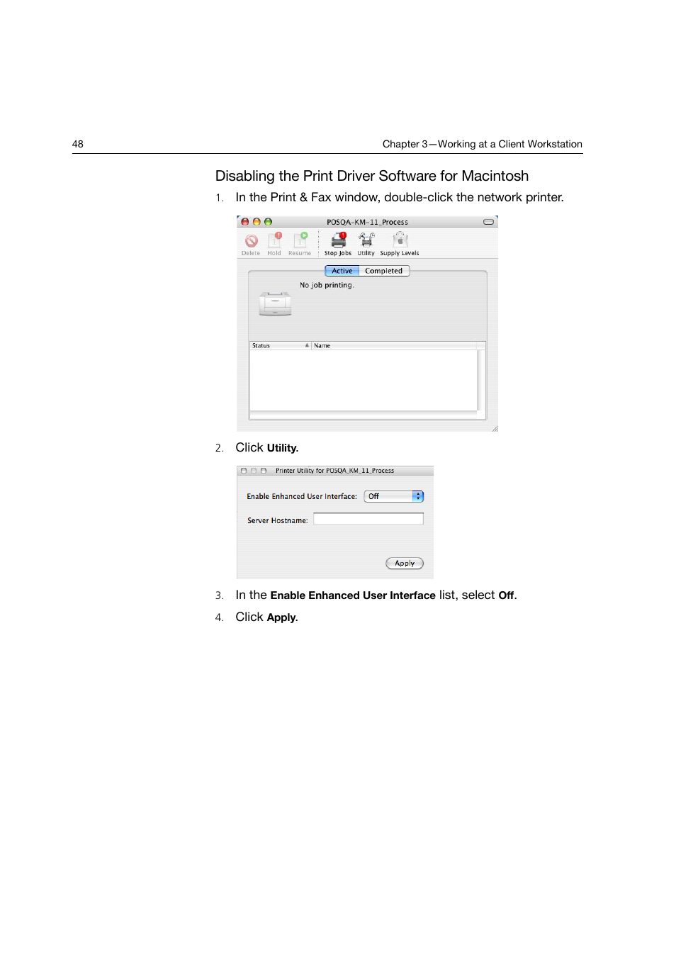 Disabling the print driver software for macintosh | Konica Minolta bizhub PRO C6500P User Manual | Page 56 / 266