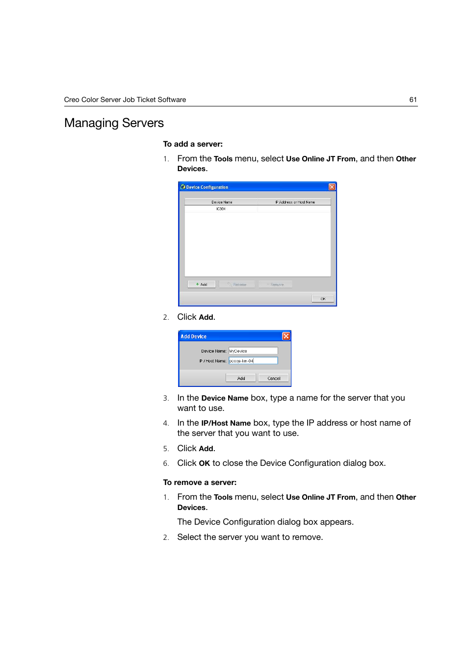 Managing servers | Konica Minolta bizhub PRO C6500P User Manual | Page 69 / 266