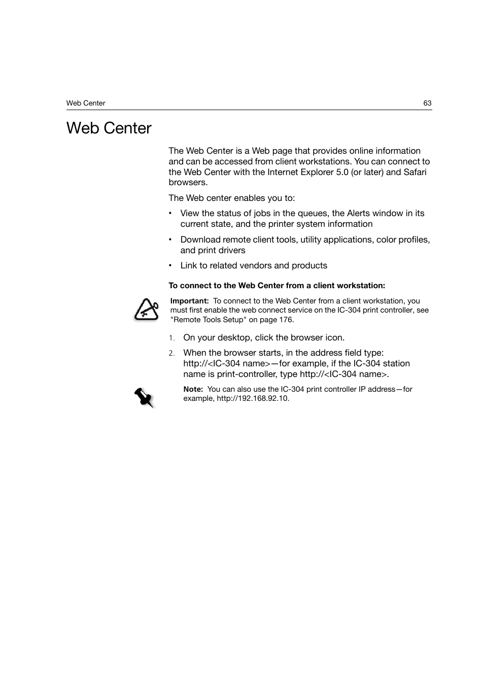 Web center | Konica Minolta bizhub PRO C6500P User Manual | Page 71 / 266