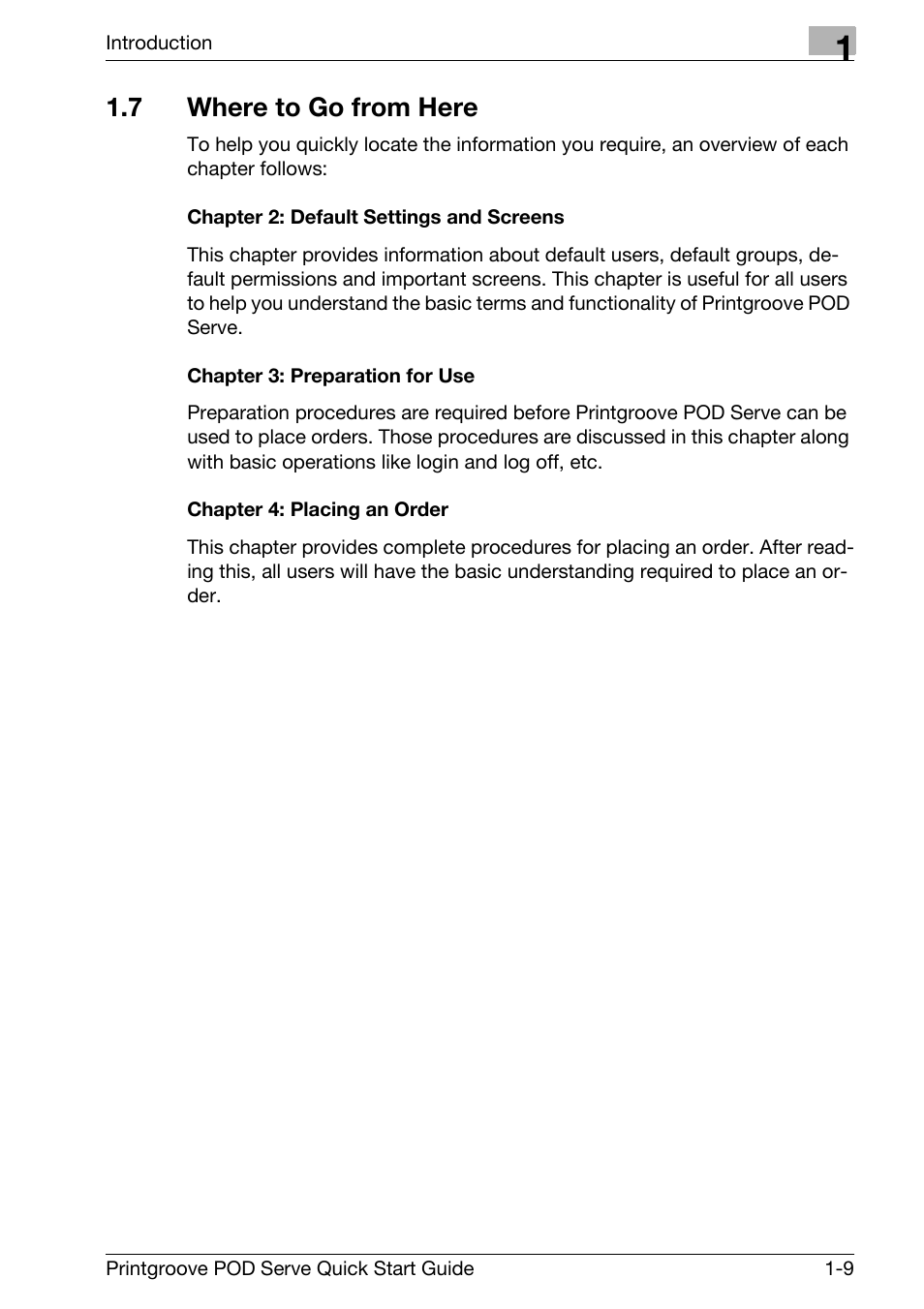 7 where to go from here, Where to go from here -9 | Konica Minolta Printgroove POD User Manual | Page 12 / 70