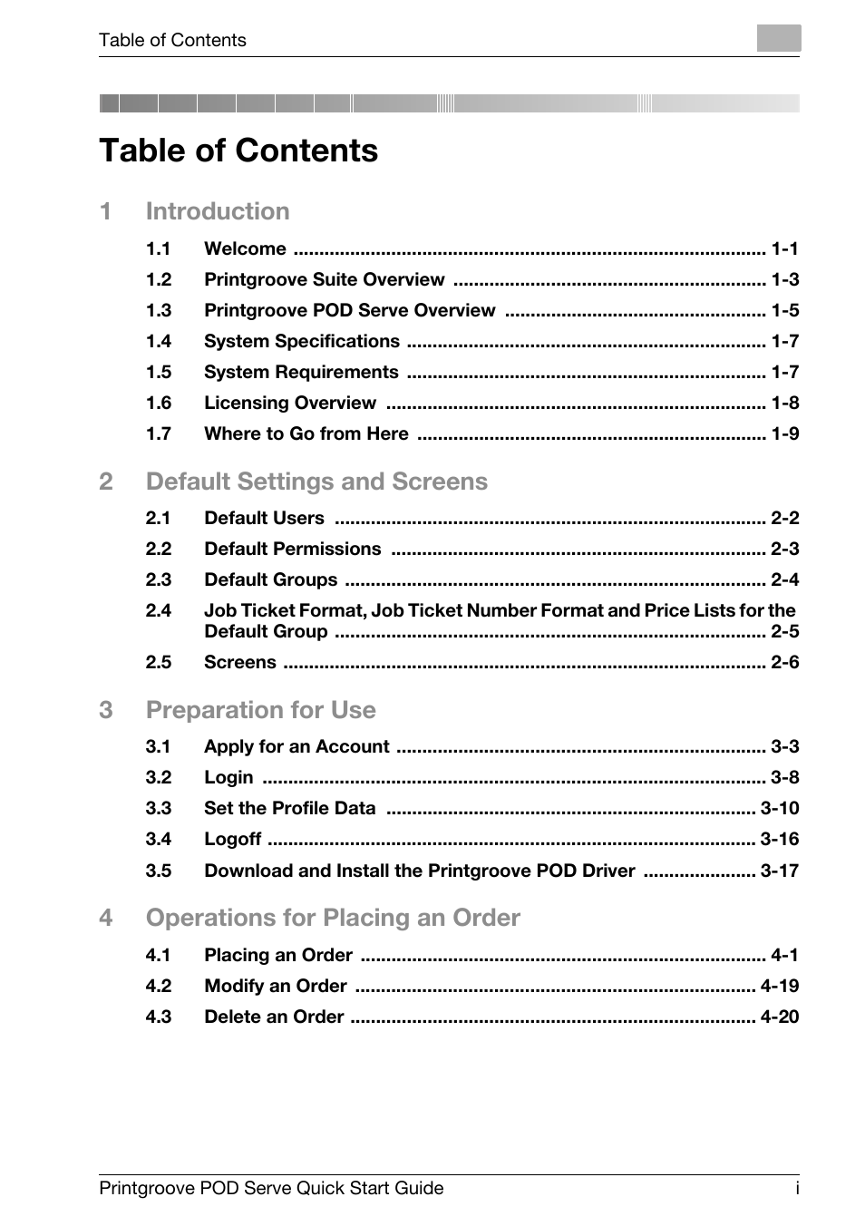 Konica Minolta Printgroove POD User Manual | Page 2 / 70