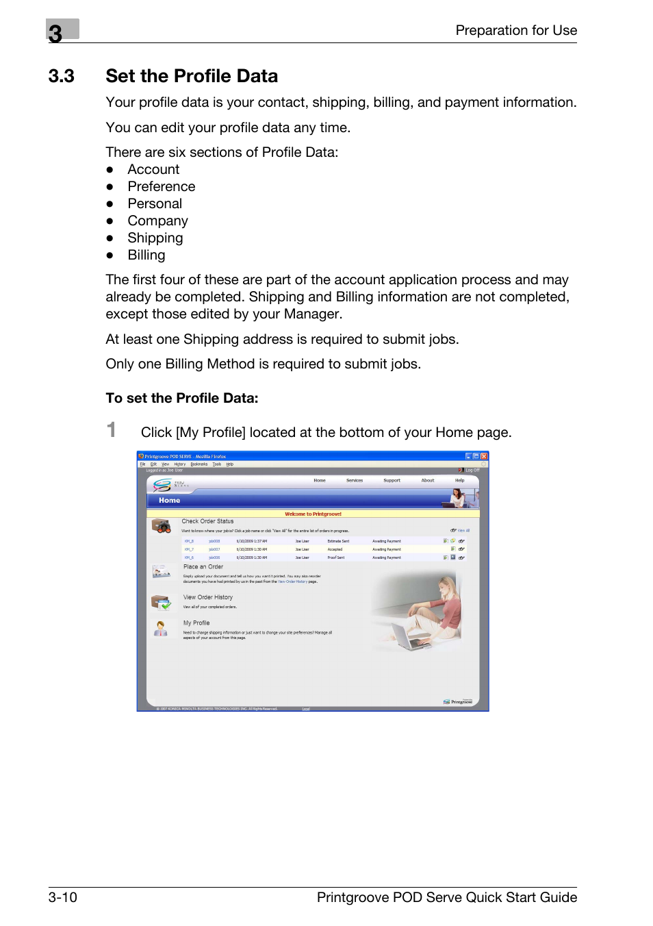 3 set the profile data, Set the profile data -10 | Konica Minolta Printgroove POD User Manual | Page 35 / 70