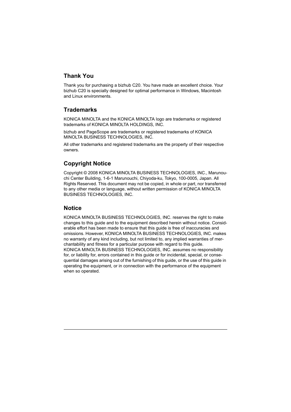 Konica Minolta bizhub C20X User Manual | Page 2 / 346