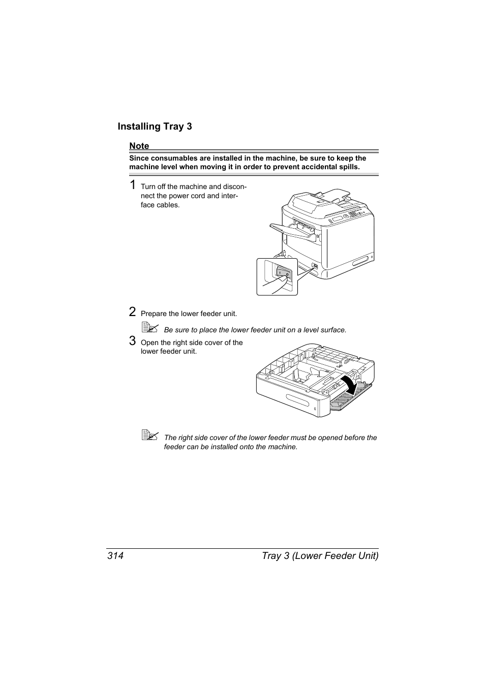 Installing tray 3, Installing tray 3 314 | Konica Minolta bizhub C20X User Manual | Page 328 / 346