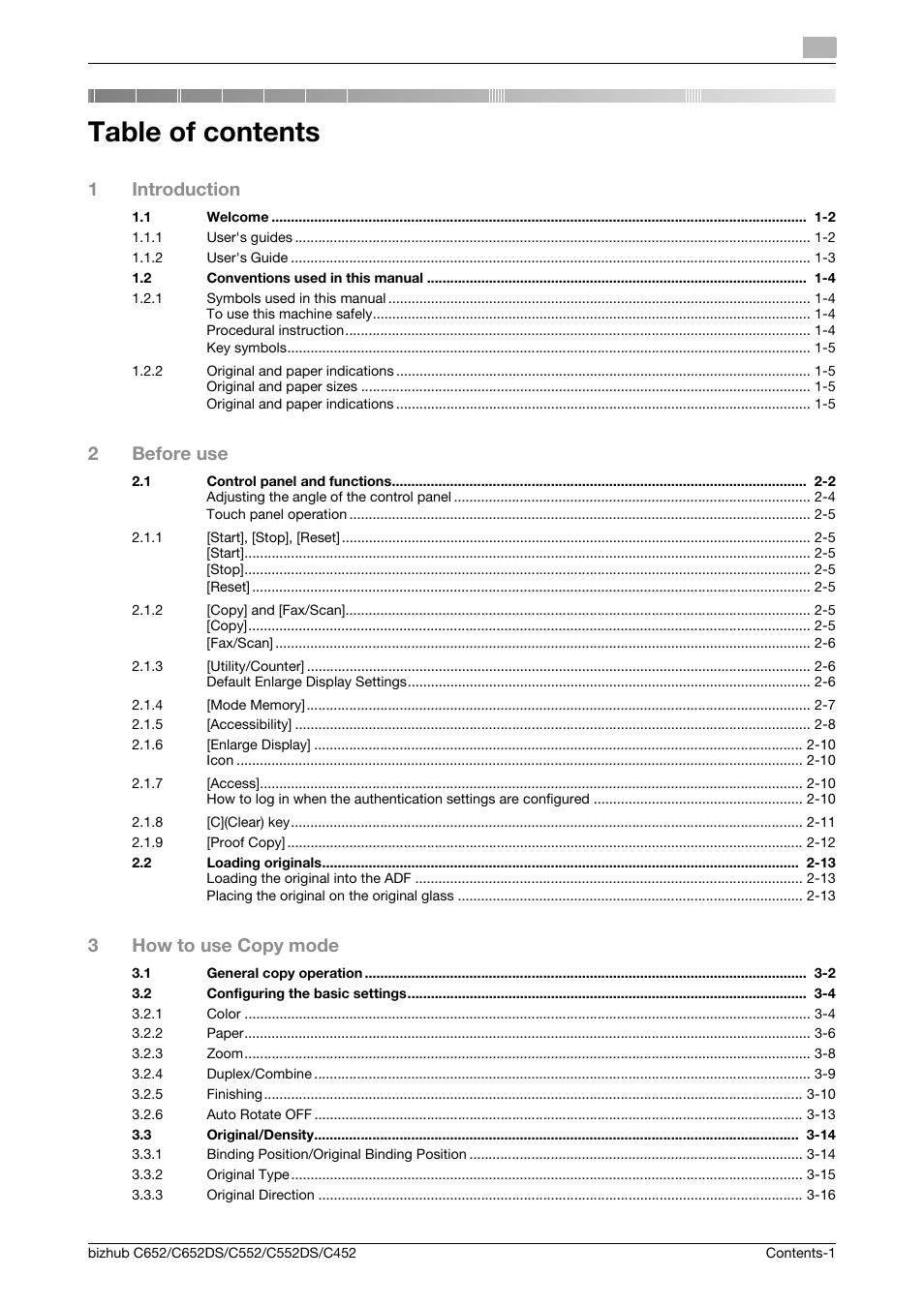 Konica Minolta BIZHUB C652DS User Manual | Page 2 / 64