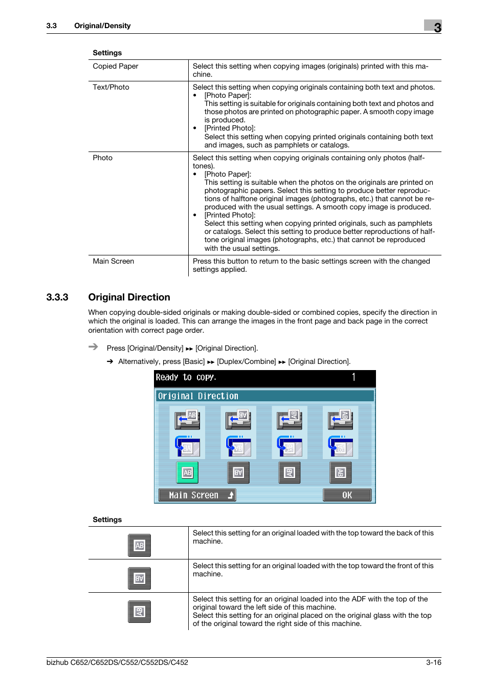 3 original direction, Original direction -16, P. 3-16 | Konica Minolta BIZHUB C652DS User Manual | Page 37 / 64