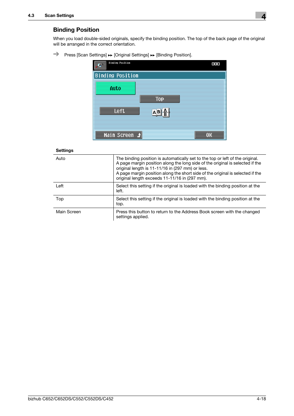 Binding position, Binding position -18 | Konica Minolta BIZHUB C652DS User Manual | Page 58 / 64