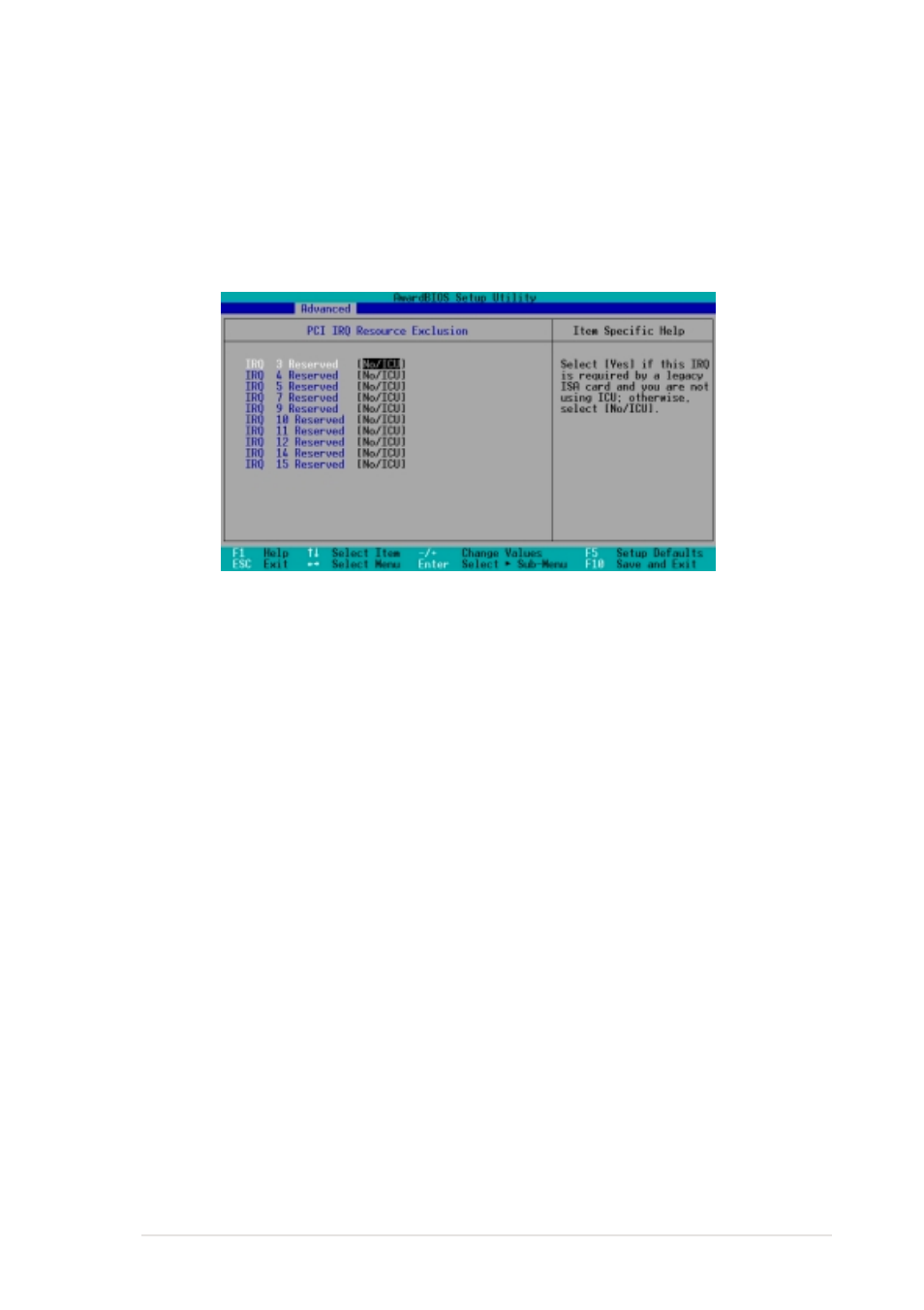 1 pci irq resource exclusion | Asus P4PE BP User Manual | Page 59 / 84