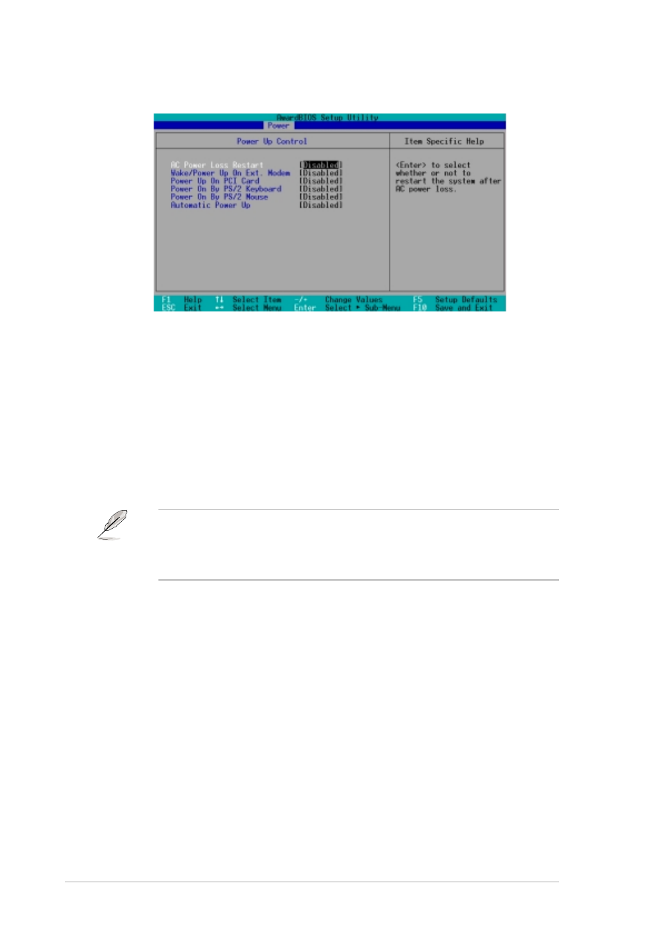 1 power up control | Asus P4PE BP User Manual | Page 62 / 84
