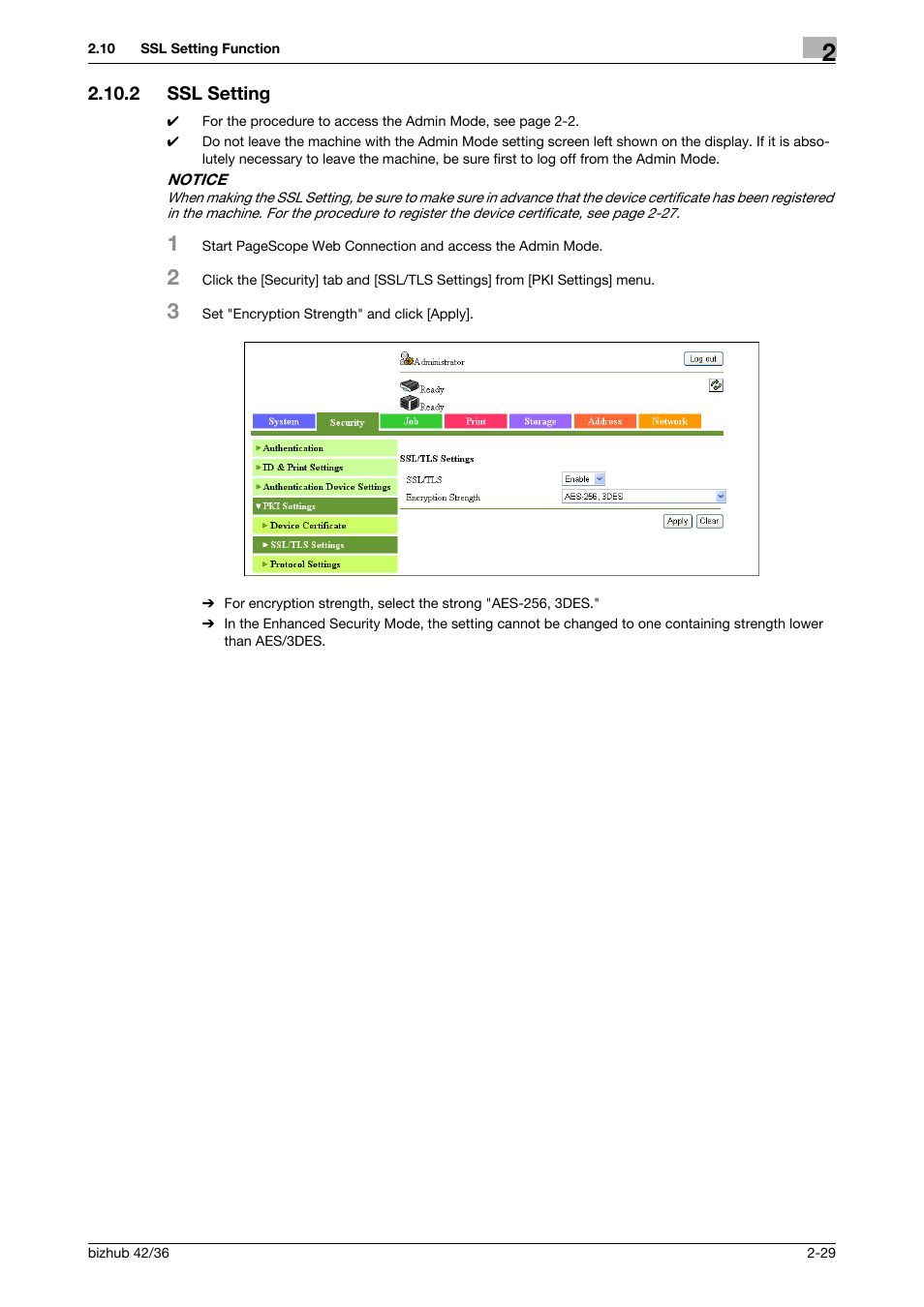 2 ssl setting, Ssl setting -29 | Konica Minolta bizhub 42 User Manual | Page 44 / 94