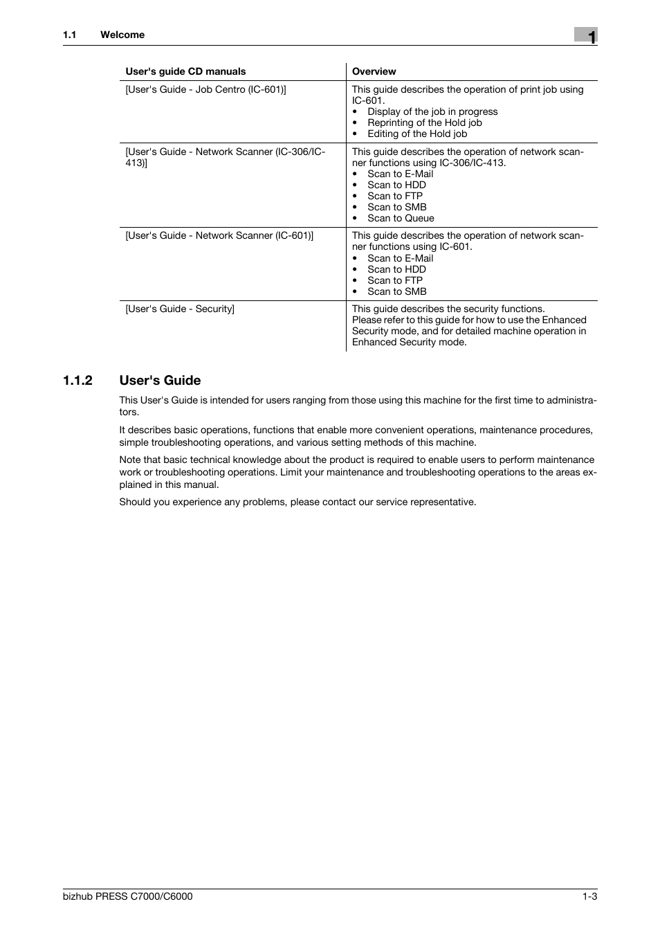 2 user's guide, User's guide -3 | Konica Minolta IC-413 User Manual | Page 6 / 106