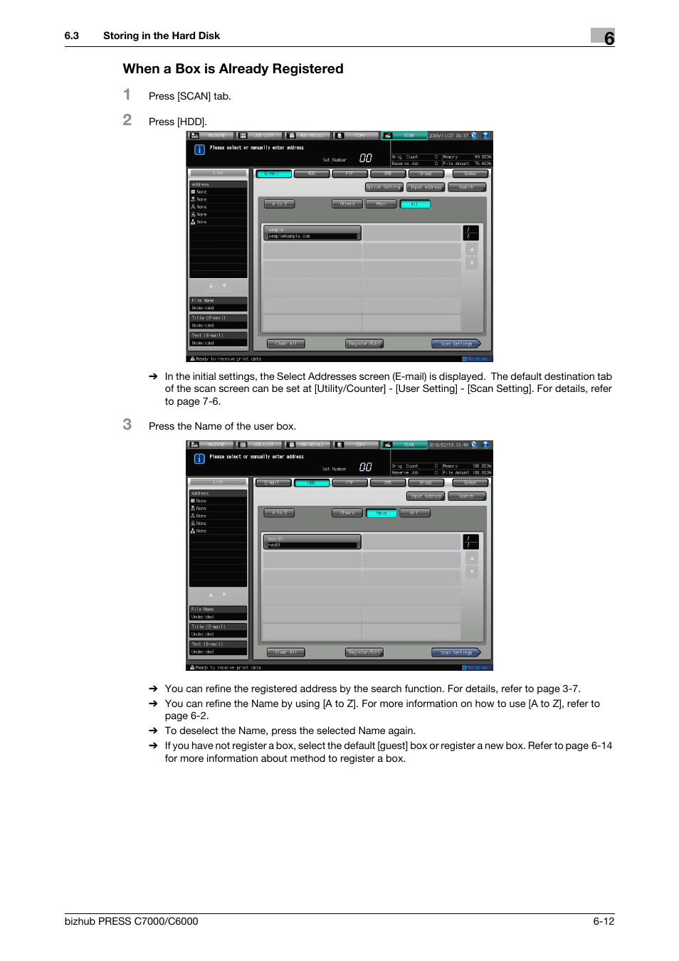 When a box is already registered | Konica Minolta IC-413 User Manual | Page 67 / 106