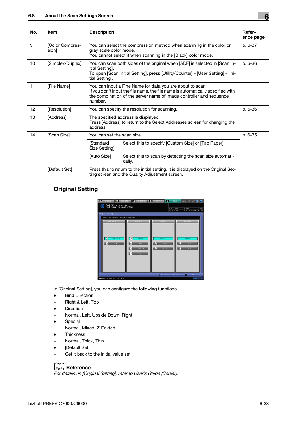 Original setting, P. 6-33 | Konica Minolta IC-413 User Manual | Page 88 / 106