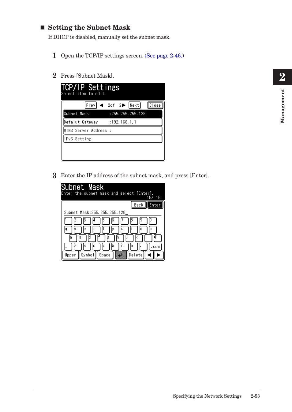 Setting the subnet mask | Konica Minolta bizhub 25 User Manual | Page 106 / 175