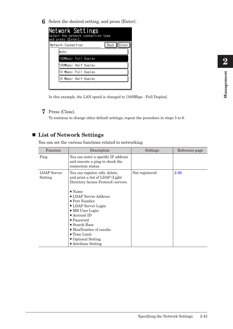 List of network settings | Konica Minolta bizhub 25 User Manual | Page 96 / 175