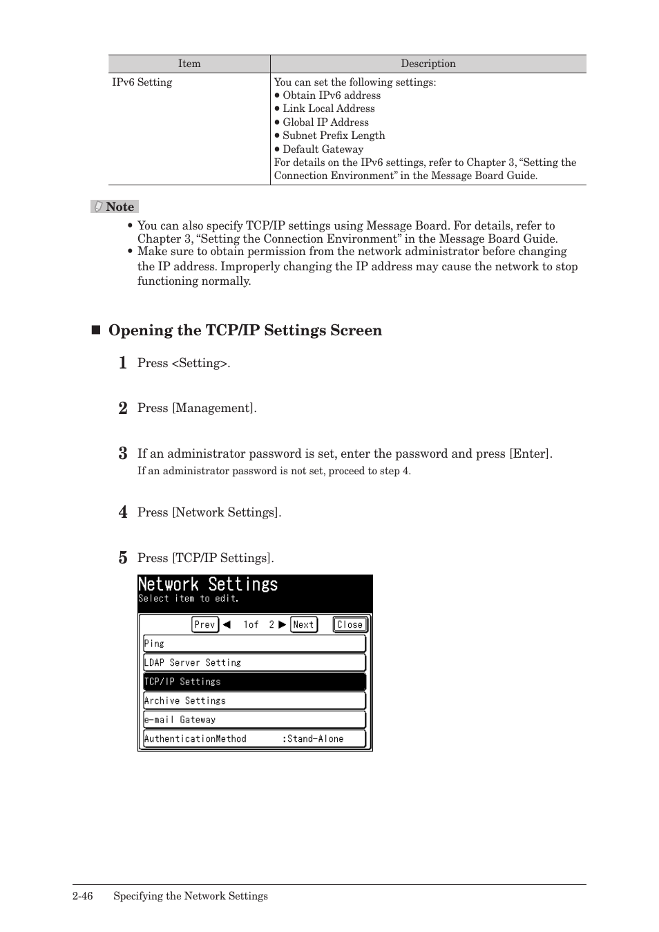 Opening the tcp/ip settings screen | Konica Minolta bizhub 25 User Manual | Page 99 / 175