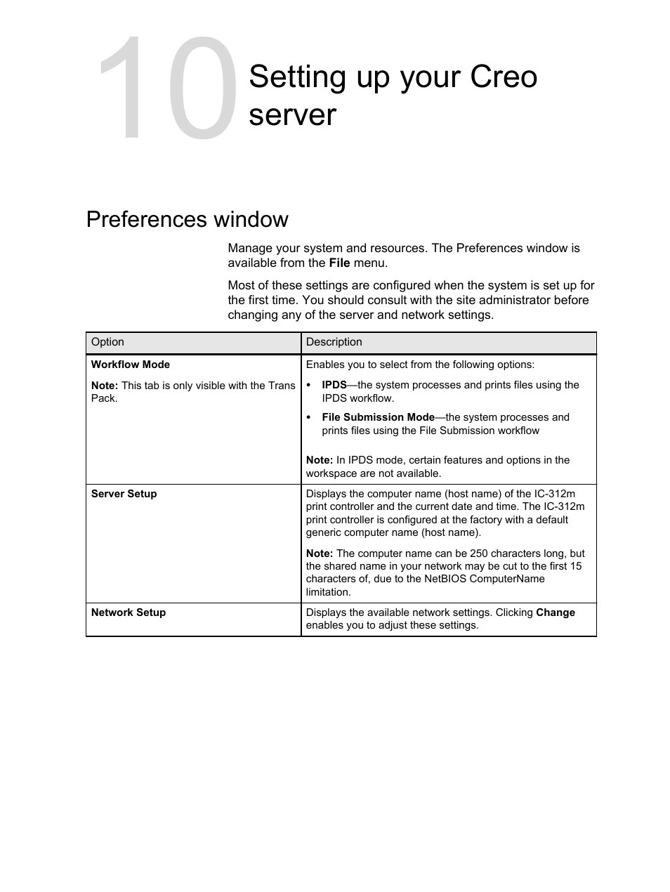 Setting up your creo server, Preferences window | Konica Minolta bizhub PRESS 2250P User Manual | Page 145 / 193