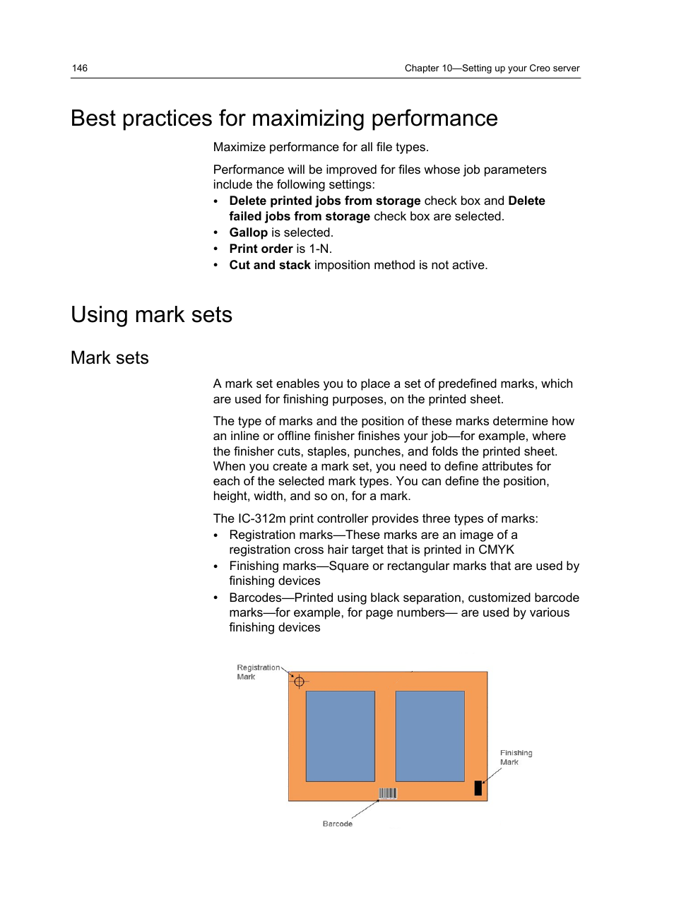 Best practices for maximizing performance, Using mark sets, Mark sets | Konica Minolta bizhub PRESS 2250P User Manual | Page 154 / 193