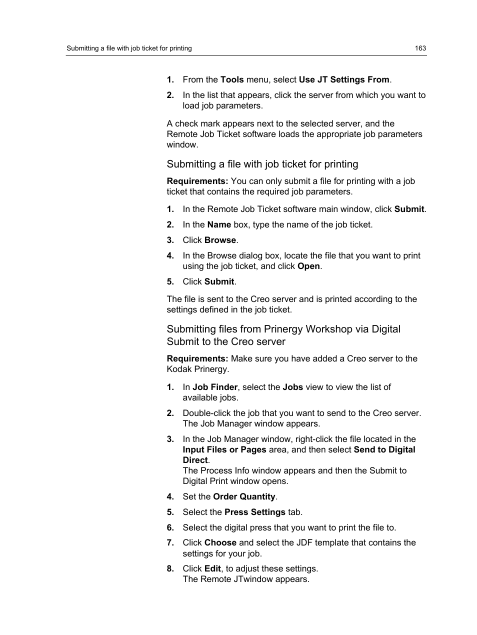 Submitting a file with job ticket for printing | Konica Minolta bizhub PRESS 2250P User Manual | Page 171 / 193