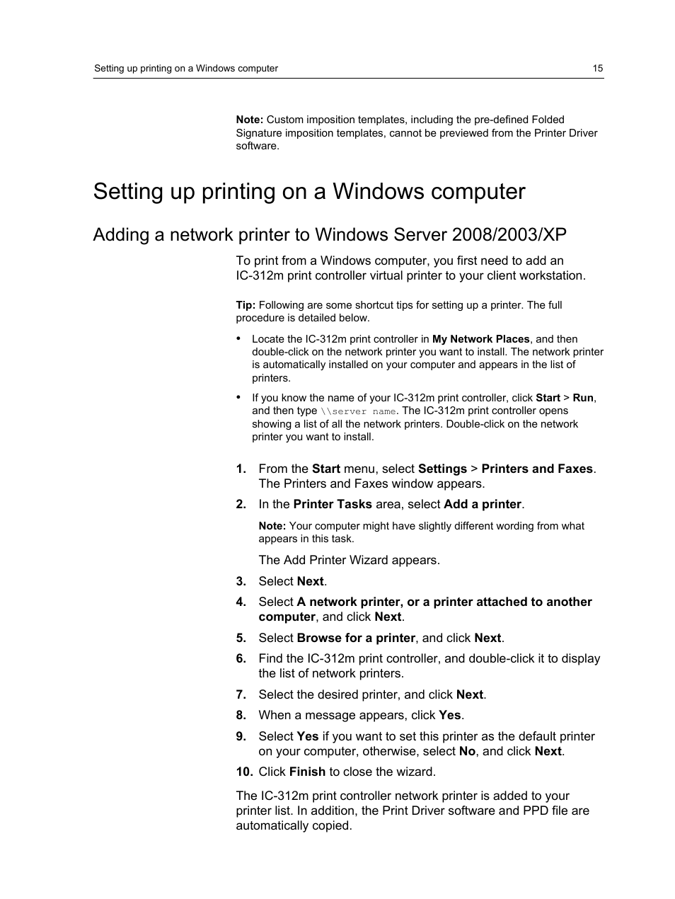 Setting up printing on a windows computer | Konica Minolta bizhub PRESS 2250P User Manual | Page 23 / 193