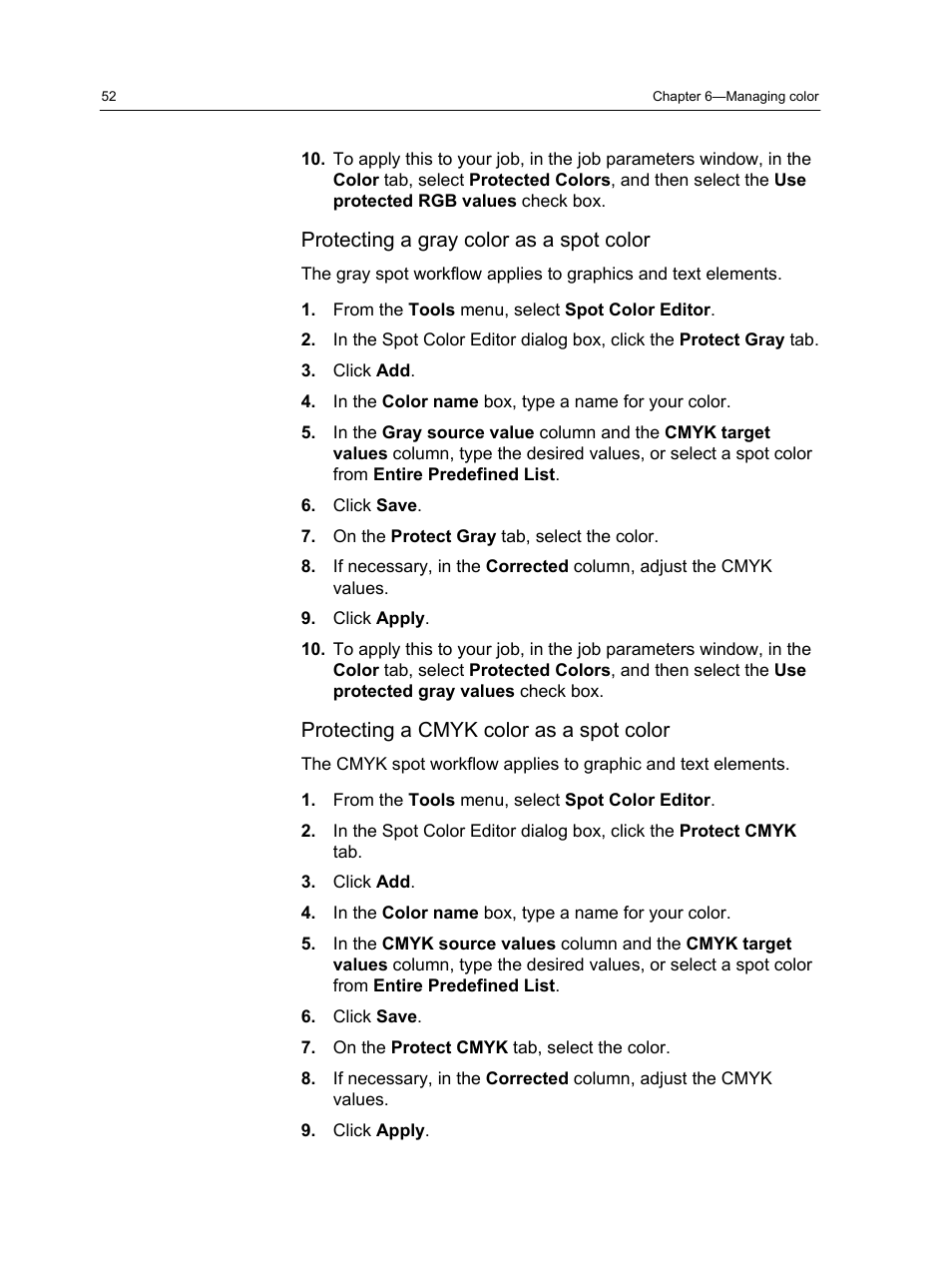 Protecting a gray color as a spot color, Protecting a cmyk color as a spot color | Konica Minolta bizhub PRESS 2250P User Manual | Page 60 / 193