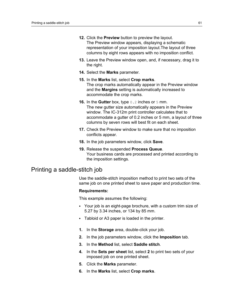 Printing a saddle-stitch job | Konica Minolta bizhub PRESS 2250P User Manual | Page 69 / 193