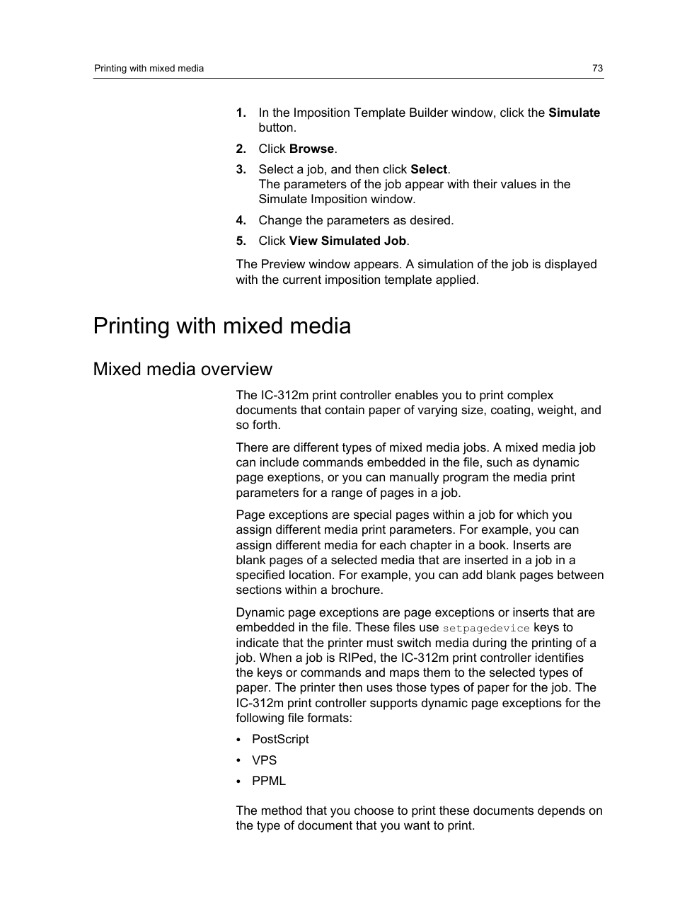 Printing with mixed media, Mixed media overview | Konica Minolta bizhub PRESS 2250P User Manual | Page 81 / 193