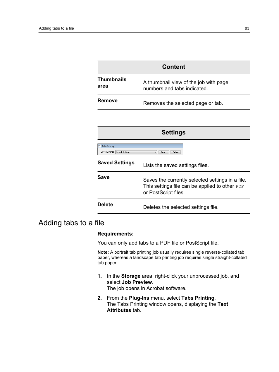 Adding tabs to a file | Konica Minolta bizhub PRESS 2250P User Manual | Page 91 / 193