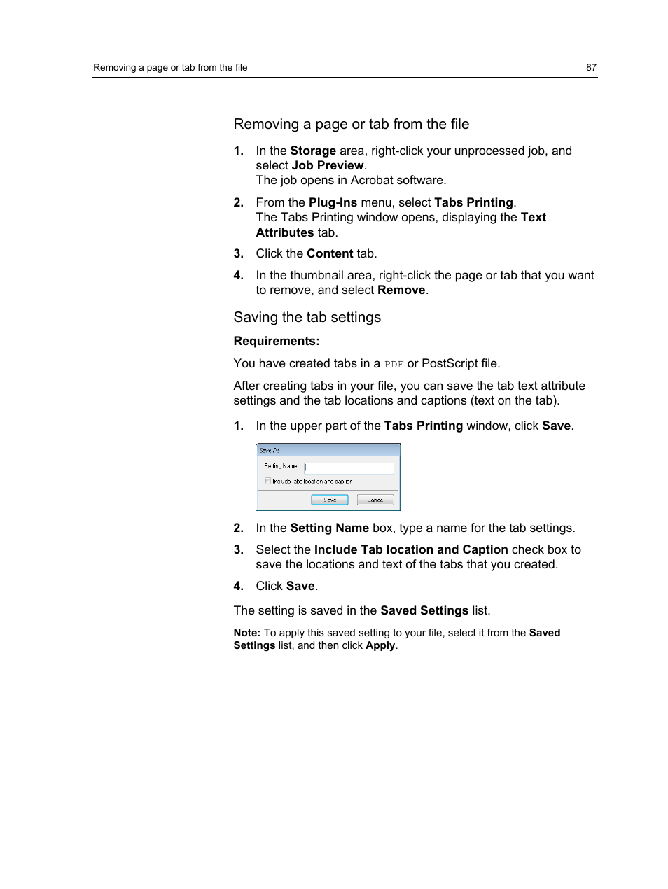 Saving the tab settings | Konica Minolta bizhub PRESS 2250P User Manual | Page 95 / 193
