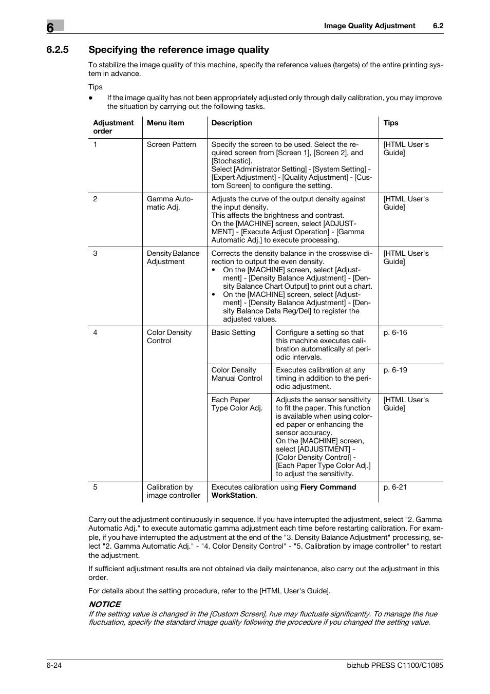 5 specifying the reference image quality, Specifying the reference image quality -24 | Konica Minolta bizhub PRESS C1085 User Manual | Page 74 / 128