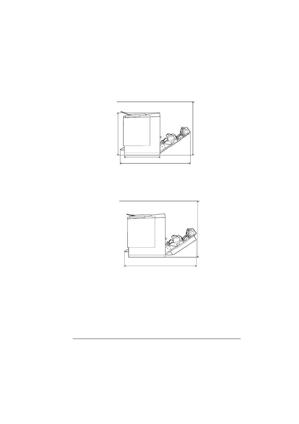 Requirements 123, Side view printer with accessories side view | Konica Minolta MAGICOLOR 2300 User Manual | Page 131 / 156