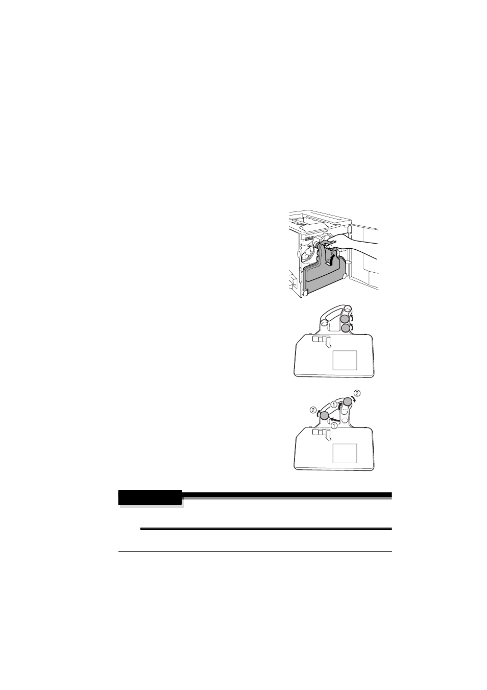 Replacing the waste toner bottle, Warning | Konica Minolta MAGICOLOR 2300 User Manual | Page 63 / 156