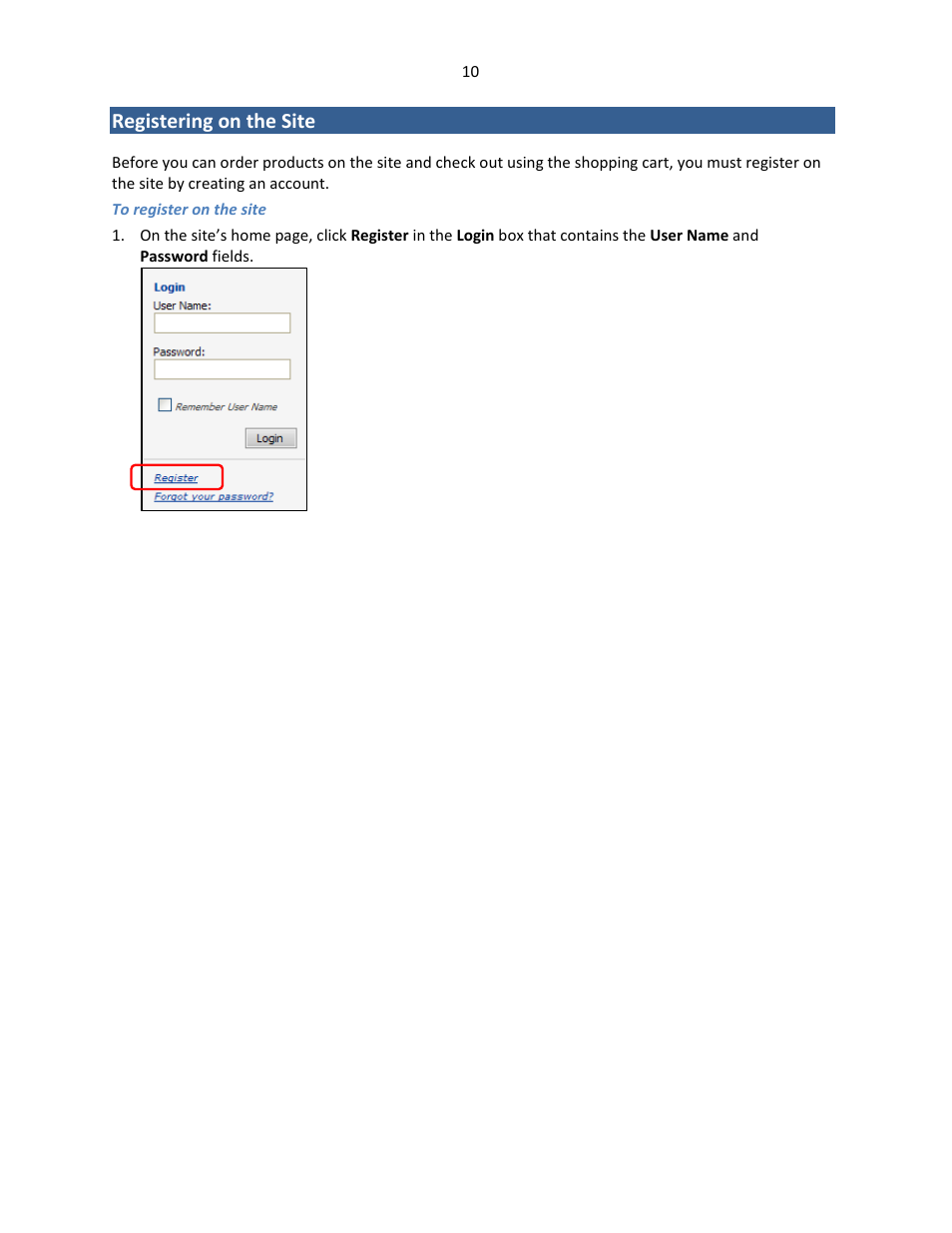 Registering on the site | Konica Minolta Digital StoreFront User Manual | Page 10 / 127