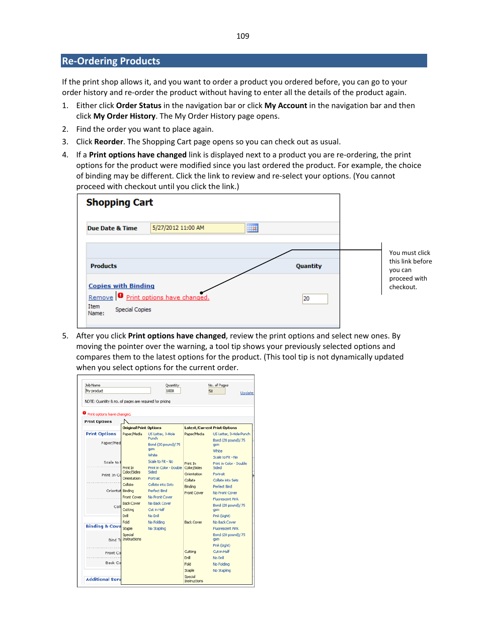 Re-ordering products | Konica Minolta Digital StoreFront User Manual | Page 109 / 127