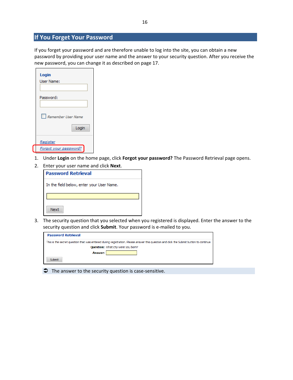 If you forget your password | Konica Minolta Digital StoreFront User Manual | Page 16 / 127