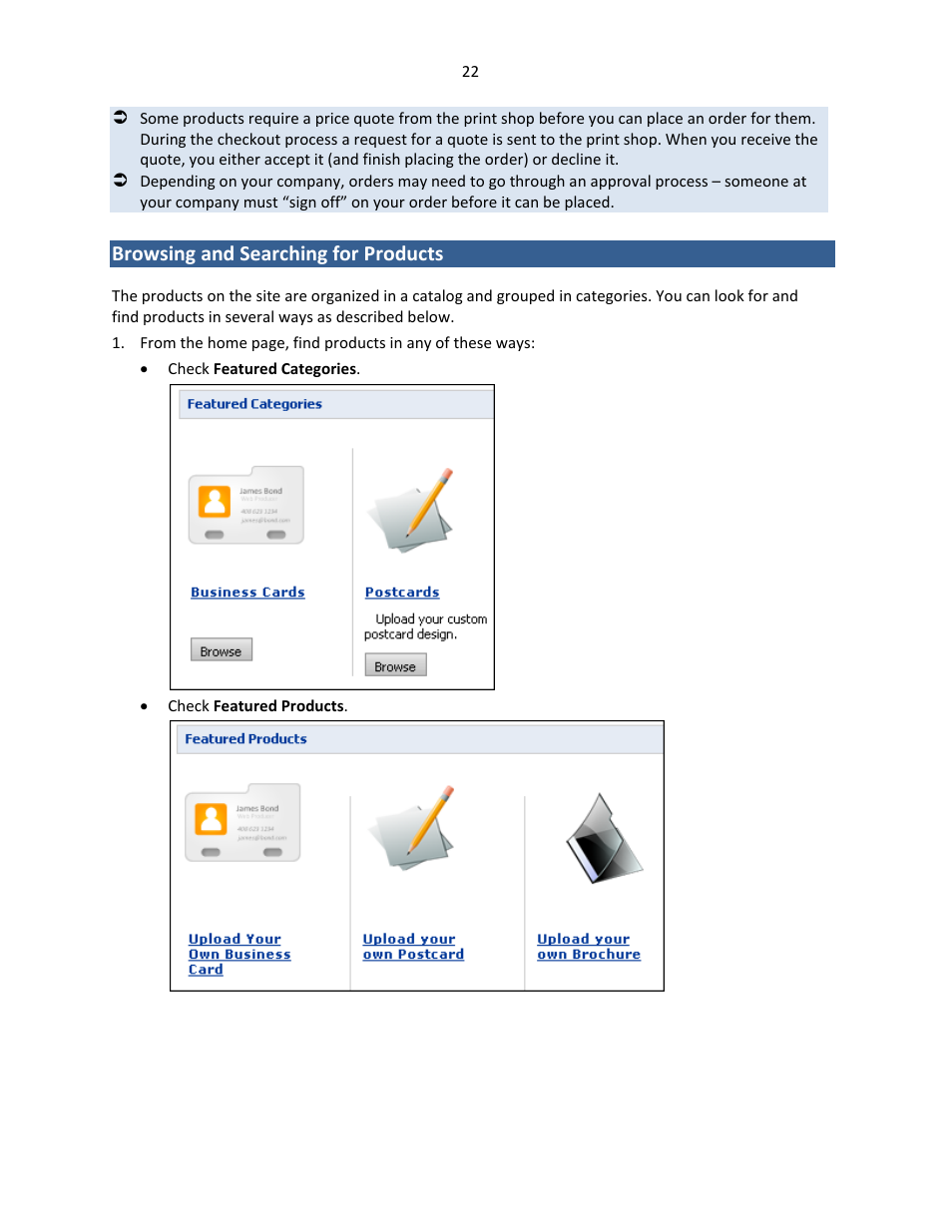 Browsing and searching for products | Konica Minolta Digital StoreFront User Manual | Page 22 / 127