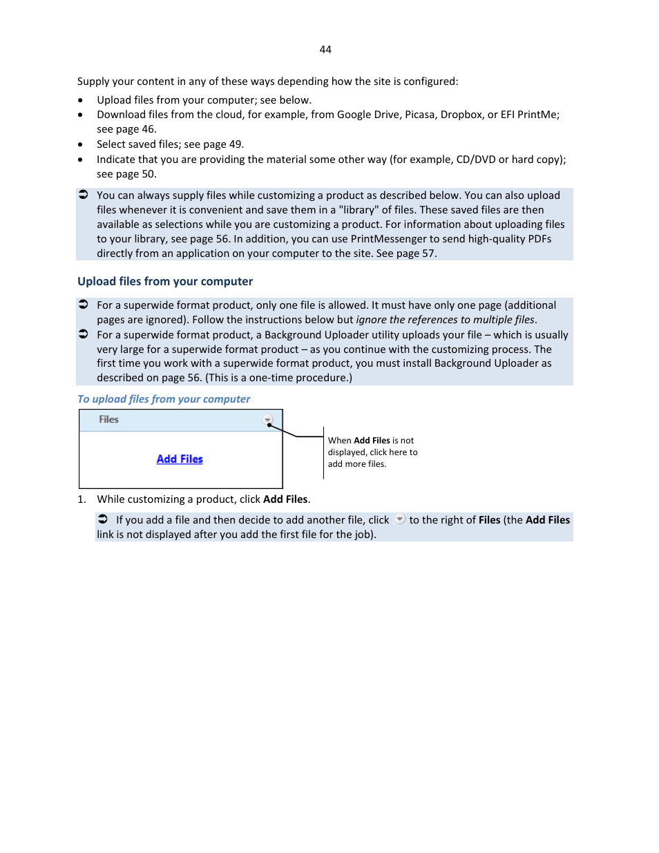 Upload files from your computer | Konica Minolta Digital StoreFront User Manual | Page 44 / 127