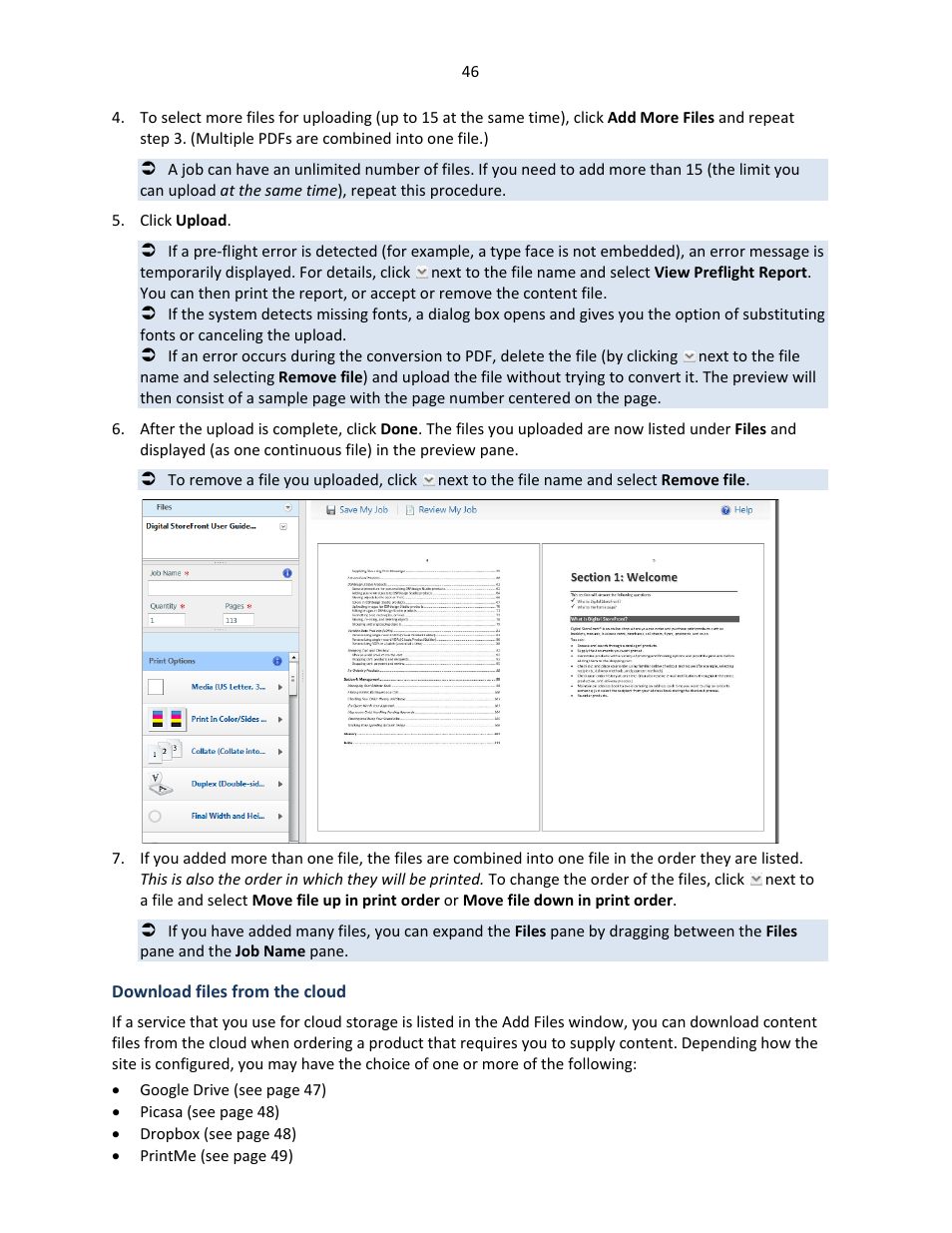 Download files from the cloud | Konica Minolta Digital StoreFront User Manual | Page 46 / 127